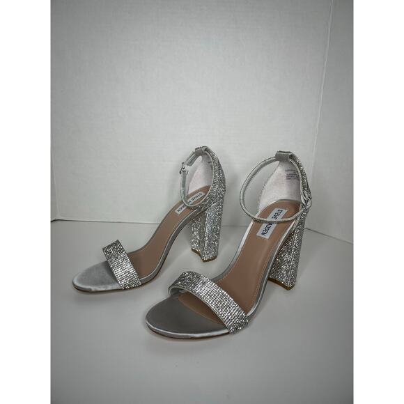 Steve Madden Carrson Crystal Heels Silver Size 10 - Picture 1 of 12